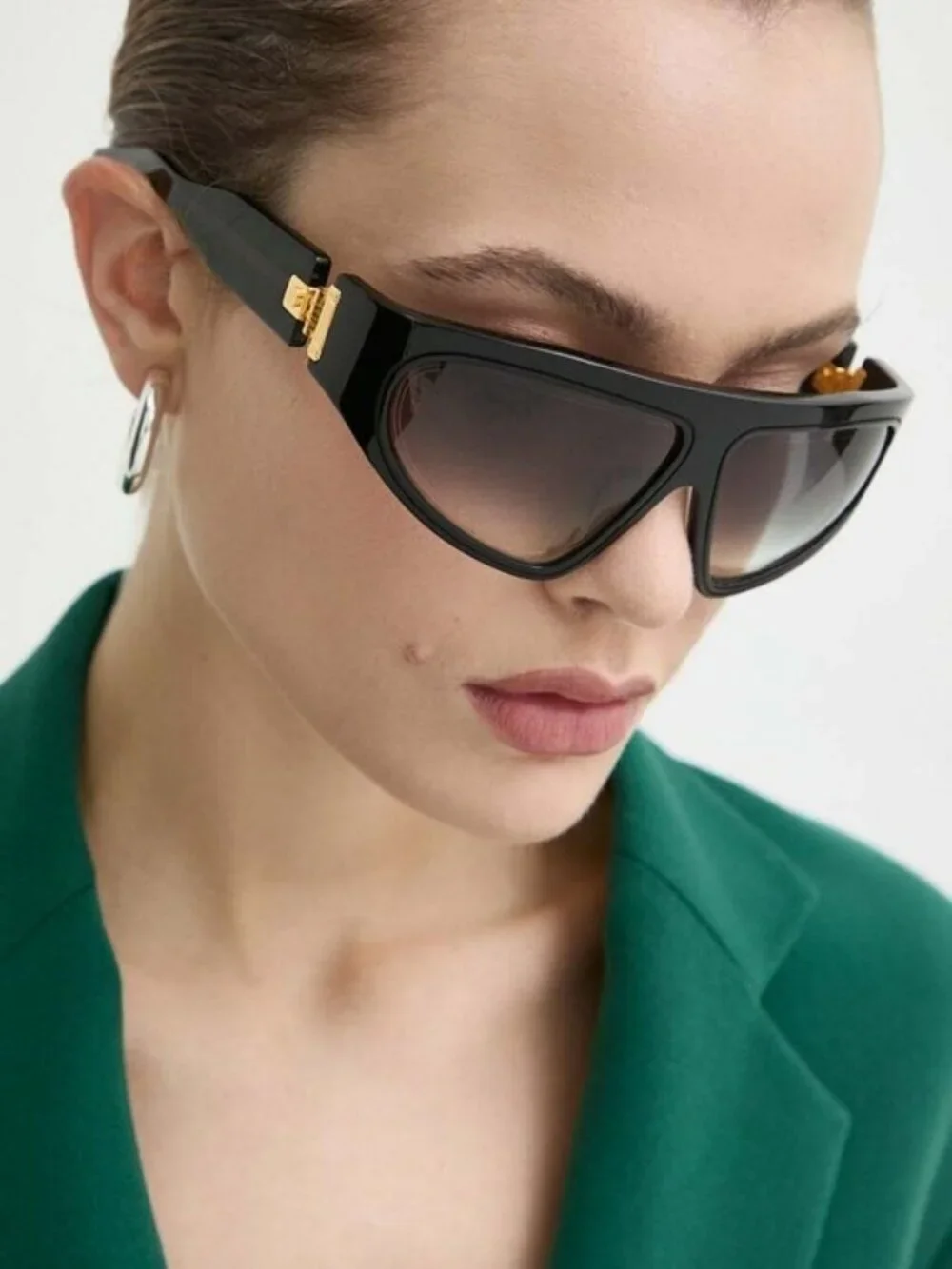 Balmain Men Sunglasses Titanium Black Gold Gradient Wraparound B-ESCAPE BPS-143A
